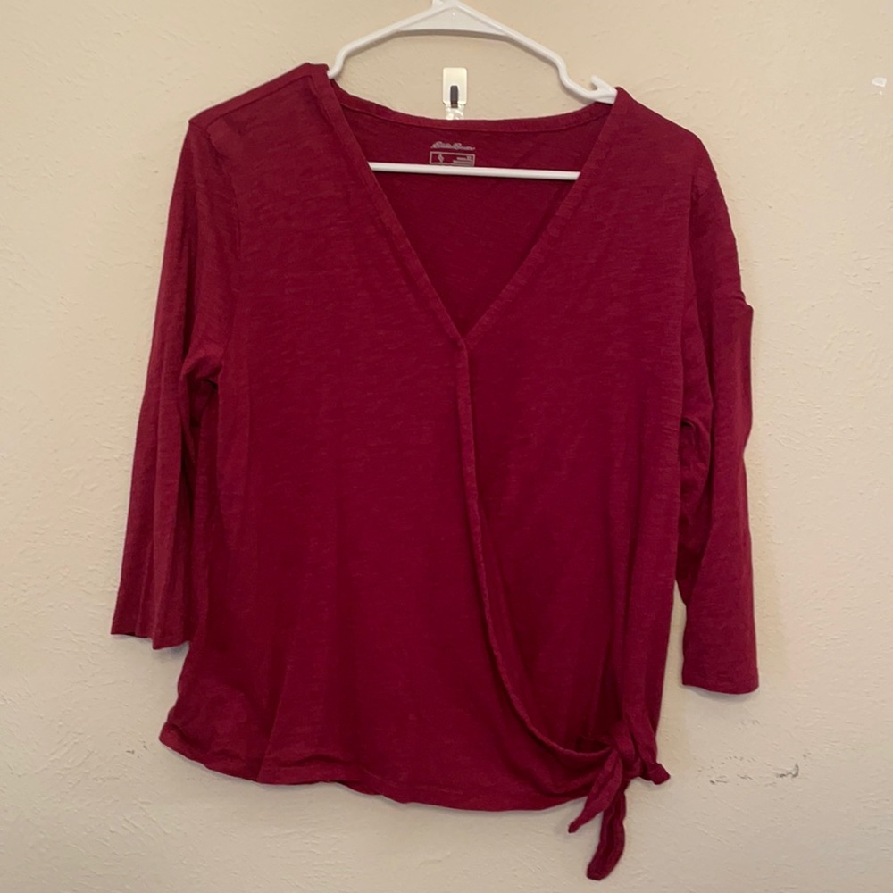Eddie Bauer 3/4 sleeve shirt. Wrap around.